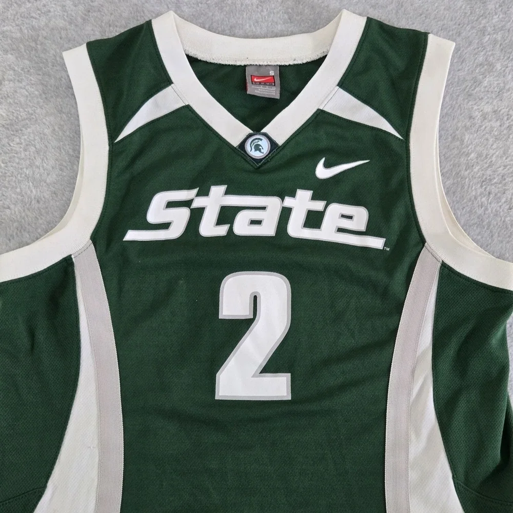 Michigan‎ State Spartans Nike Elite Basketball Jersey Team Mens Small #2 Y2K VTG